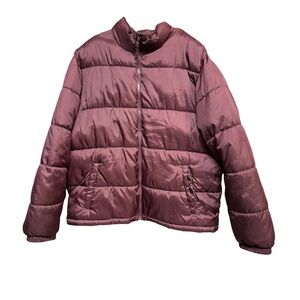 Old Navy Men's Puffer Jacket Eggplant Dark Purple Size XXL